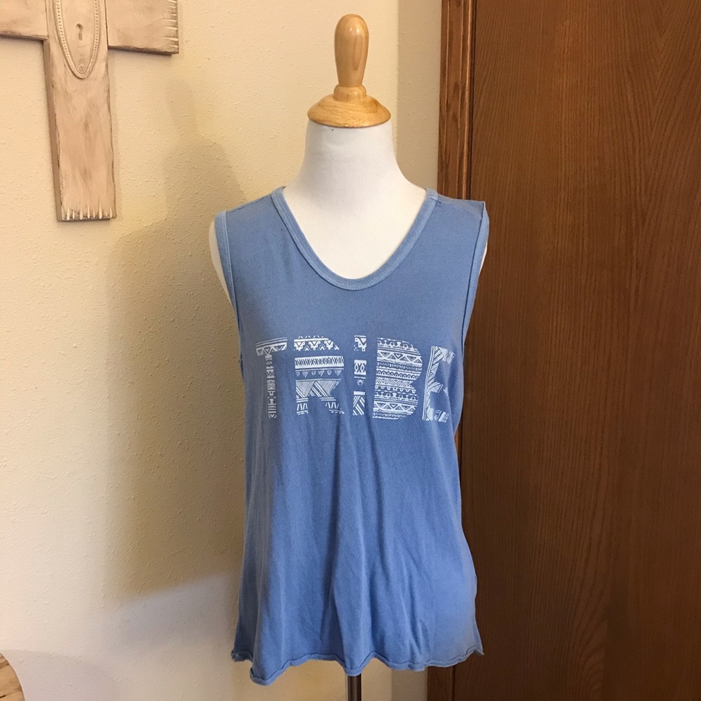 barre3 Blue “Tribe” Shirt Size XS